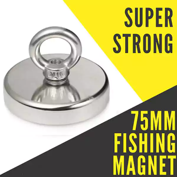 Неодимов магнит за магнитен риболов с халка 75mm Magnet fishing