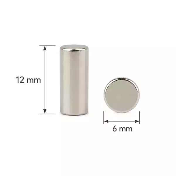 размери на неодимов магнит 6x12mm N42 цилиндър moqtmagazin.com
